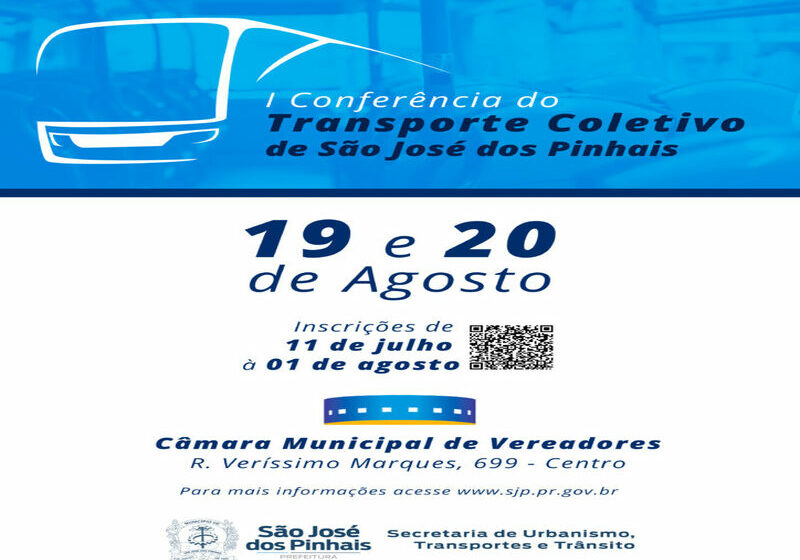  Inscrições para a 1ª Conferência Municipal de Transporte Público vão até o dia 1º
