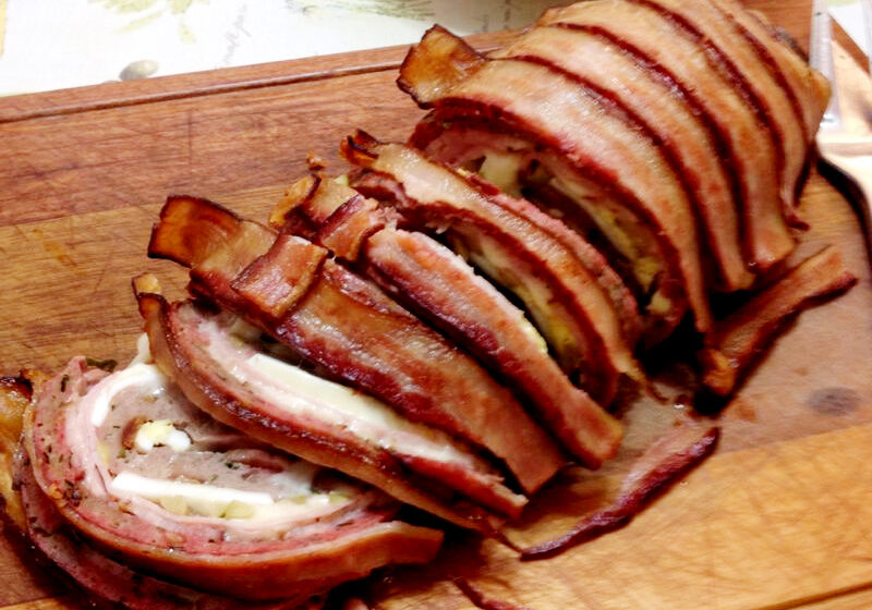  A comida lá de casa: rocambole de carne com bacon