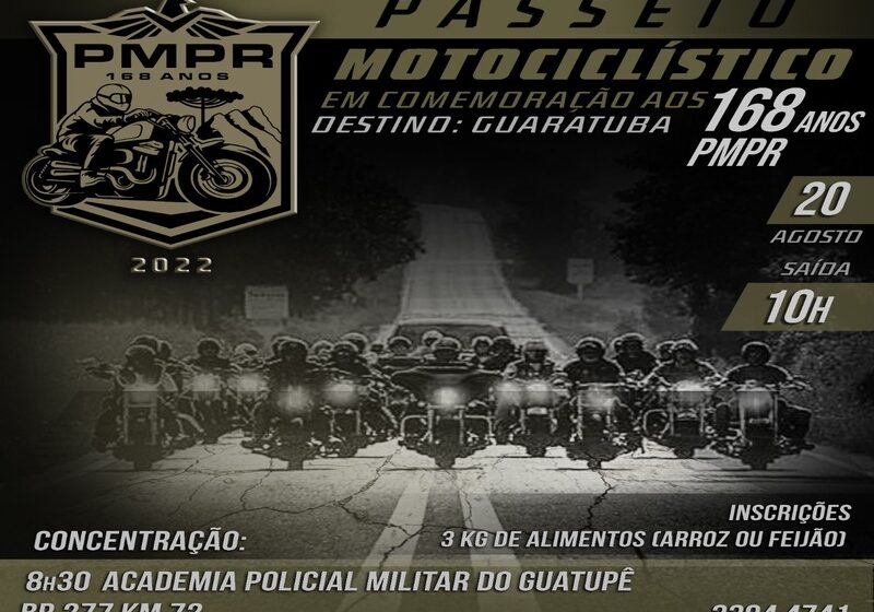  Guaratuba receberá motociclistas em comemoração aos 168 anos da PMPR