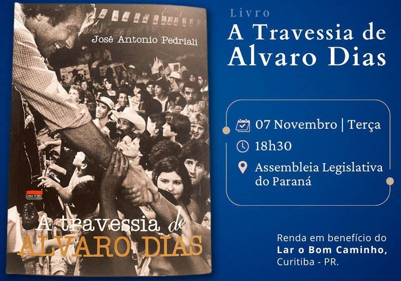 Livro sobre trajetória de Alvaro Dias será lançado nesta terça-feira na Assembleia