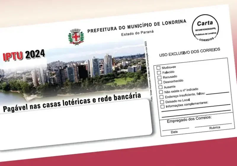  Em Londrina, vence nesta quinta-feira (15) o prazo para pagamento do 2º lote do IPTU 2024