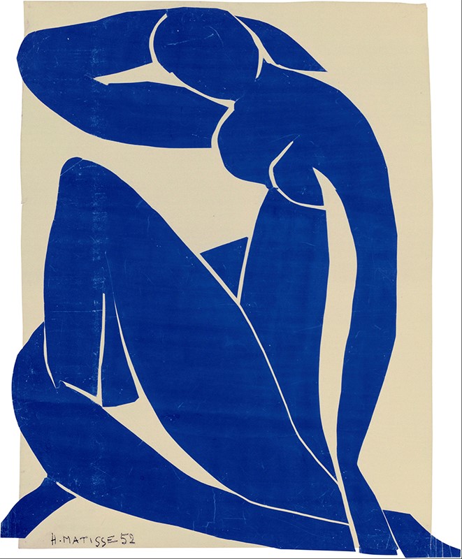 "Nu Azul II" Henri Matisse (1869-1954) - Gouache sobre papel recortado. Museu Nacional de Arte Moderna/Centro de Criação Georges Pompidou, Paris.