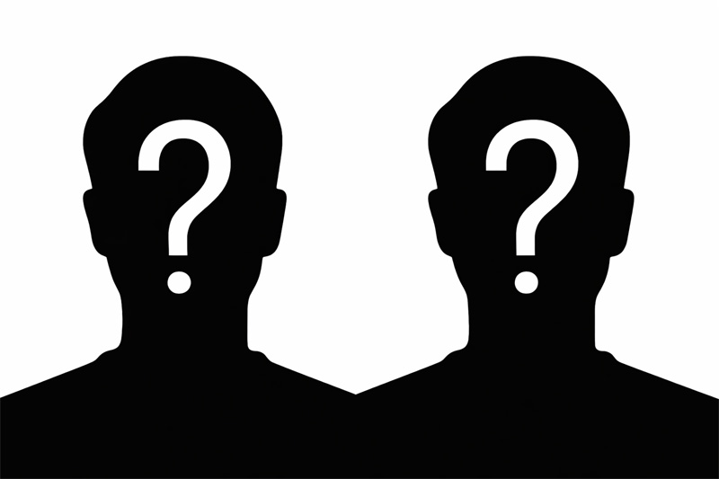 silhoueta de dois indecisos